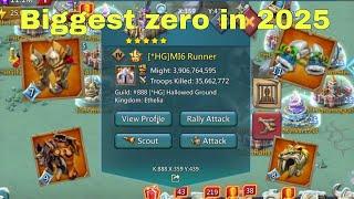 Lords Mobile - Biggest zero in 2025. 4b war gear anti-scout target. Rank 1 castle in k888