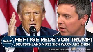 US-WAHL 2024: Rede von Trump! Heftige Worte in Richtung von Deutschland, Ukraine, Russland und China