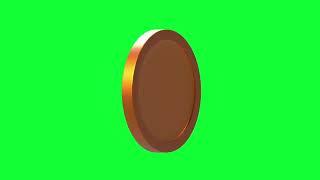 Gold coin rotating 360 degree Green screen video HD