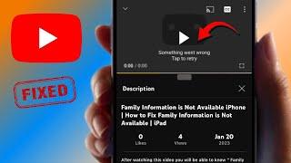 Something Went Wrong Tap to Retry YouTube iPhone | YouTube Something Went Wrong 2023 | iPad | iOS 16