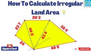 How To Calculate Irregular Land Area | Irregular Plot Area In Square Feet