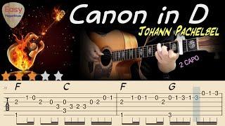 Canon in D (Johann Pachelbel)Acoustic Fingerstyle Guitar Tutorial -Tabs& Chords- Easy Fingerstyle