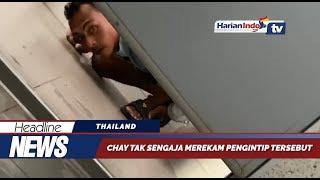 Aksi Pria Nekat Intip Toilet Wanita Terekam Kamera