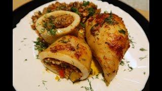 КАЛЬМАРЫ ФАРШИРОВАННЫЕ так вкусно и так просто Греческая кухня //Squid stuffed so tasty and so easy