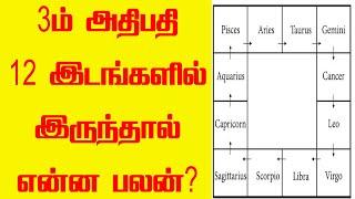 3ம் வீட்டதிபதி எங்கிருந்தால் என்ன பலன்? | Learn astrology tips tamil | Spiritual Tamilan | Rasipalan