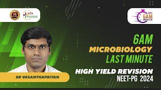 ADRPLEXUS MICROBIOLOGY Last Minute High Yield Revision for NEET-PG 2024 - Dr. Vasanthapriyan.