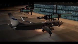 X-Plane B-737-800 landing in Rovaniemi Finland with snow.