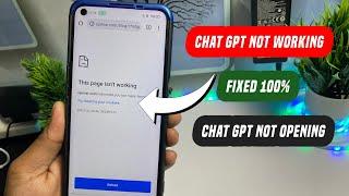 chat gpt not opening | chatgpt this page isn’t working|chat gpt reload problem |chatgpt not working