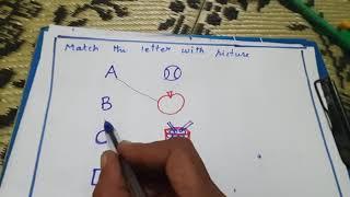 How to practice match the letter with picture-work sheet for pre school kids/nursery/kindergarten/