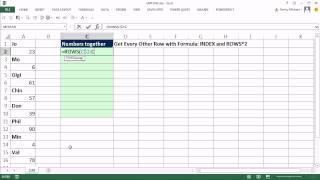 Excel Magic Trick 1142: Get Every Other Row with Formula: INDEX and ROWS*2