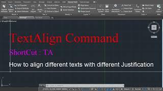 TextAlign Command In AutoCAD In Hindi