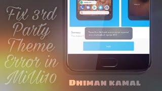 How to Fix 3rd Themes error in MiUi 10 Devices Without ROOT  | 3rd party themes on MiUi 10 