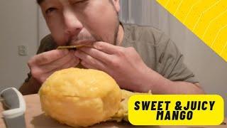 ASMR Eating Sounds - ASMR Sweet & Juicy Mango  + Food Blooper