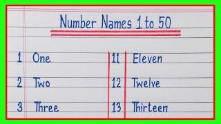 Number Names 1 to 50 in english/English number names 1 to 50/1 to 50 number names