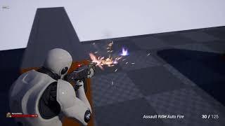 UE4 added enemy AI, bullet shells, bullet hole decals