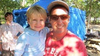 2 Year Old Baseball Kid Christian Haupt and Adam Sandler filming "That's My Boy"