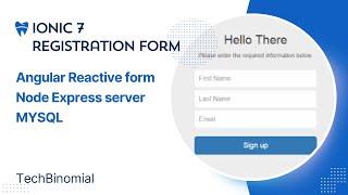 Ionic 7 : Part 1 Angular reactive form with validations, data submission to express server - MYSQL