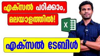 Introduction to Excel Table - Malayalam Tutorial