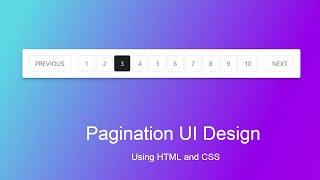 Simple Pagination UI Design Using HTML & CSS