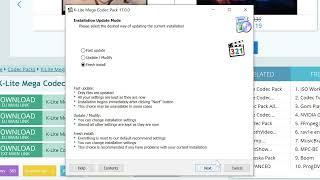 Instalación de codecs de video K-Lite Mega Codec Pack