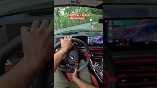 POV 2025 BMW M4 Competition mountain driving and a close call with bicyclists! #bmwm #m4 #pov #gopro