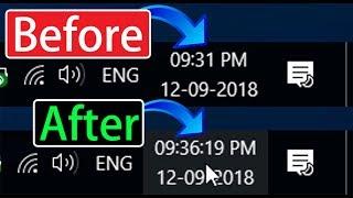How to show SECONDS in taskbar clock (HH MM to HH MM SS) | Windows 10 Show Seconds in System Clock