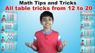Learn 12 to 20 Times Multiplication Tricks | Easy and fast way to learn | Math Tips and Tricks