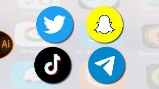 How to Create Social Media Icons #2 - STEP by STEP Adobe Illustrator Tutorial