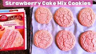 Strawberry Cake Mix Cookies