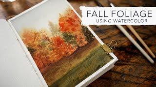 Paint a Fall Landscape | Quick Watercolor Journal Painting by Sarah Cray of Let's Make Art