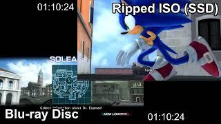 Sonic 06 PS3 Blu-ray Disc vs ISO loading speed on SSD