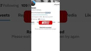 Twitter Broken: Rate Limit Exceeded! #Shorts