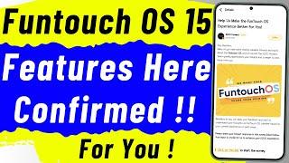 Funtouch OS 15 These Features Confirmed ! For You ! || vivo android 15