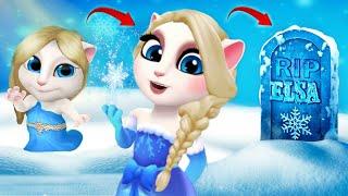 How to Become Elsa! From Birth to Death! My Talking Angela 2