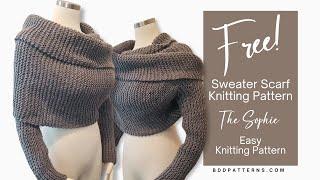 Wrap Yourself In A Sweater Scarf With This FREE, Easy Knitting Pattern