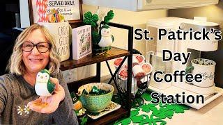 ST PATRICKS DAY COFFEE STATION #coffeestation #coffeebardecor #decoratewithme  March 9 2025