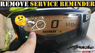 HOW TO REMOVE SERVICE REMINDER TVS APACHE RTR 4V I TURN OFF SERVICE REMINDER