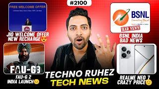 Jio Welcome Plan,FAU-G 2,BSNL Bad News,Vivo-Jovi Phone,realme Neo 7 Crazy Price🫡,POCO X7 India