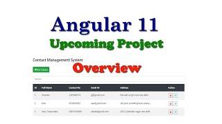 Angular 11 Upcoming project Overview,Angular Project from Scratch, Contact management App in Angular