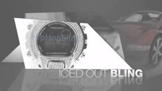 Custom Iced Out Case Digital Sports Watch Black Band