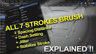 Dot Stroke until Curve Stroke Brush Blender with the Setting All Explained - Blender Tutorial