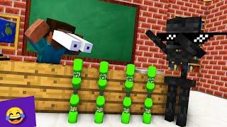 BOTTLE FLIP Challenge and Stupid Jokes in Minecraft! :)