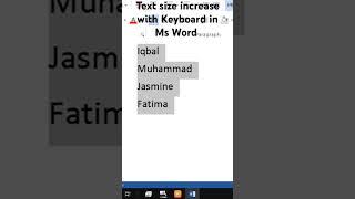 How to Text size increase in Microsoft word #microsoftoffice #shortcutkeyboard