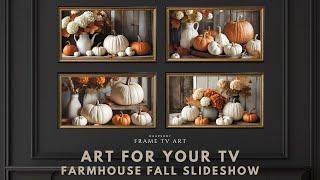 2 Hour Fall TV Art Screensaver 4K Frame TV Hack. Rustic Farmhouse Pumpkins. Autumn Decor. No Sound.