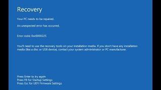 Como Corrigir Erro 0xc0000225 No Windows 10 Após Instalação ou Upgrade