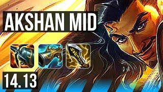 AKSHAN vs AHRI (MID) | Rank 3 Akshan, Quadra, Legendary, 22/3/5 | EUW Challenger | 14.13