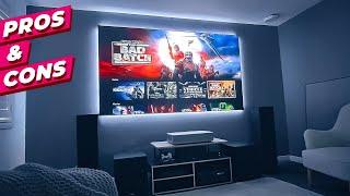 5 Pros & Cons Of  An Ultra Short Throw Projector! // VAVA 4K Laser UST TV // Home Theater 2021!