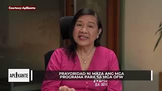 Maza, isinusulong ang pagtulong sa mga OFW at pagkakaroon ng Pilipinas ng independent foreign policy