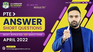 PTE Speaking Answer Short Questions | April 2022 | Exam Predictions | Language Academy PTE NAATI