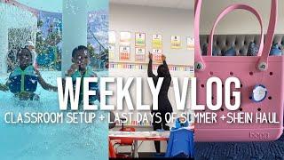 SETTING UP MY KINDERGARTEN CLASSROOM! + LAST DAYS OF SUMMER + NEW BOGG BAG | WEEKLY VLOG